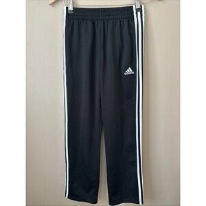 Adidas Youth M 10-12 Black Sweatpants Joggers Stripes Athletic Sporty Athleisure